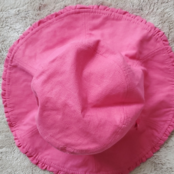 NINE WEST Reversible Hat Pink and White Curled Edge WOMENS One Size NW5100461 - Picture 3 of 4